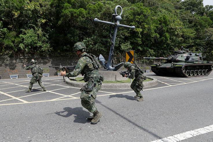 Taiwanese soldiers during the annual Han Kuang exercises in Yilan